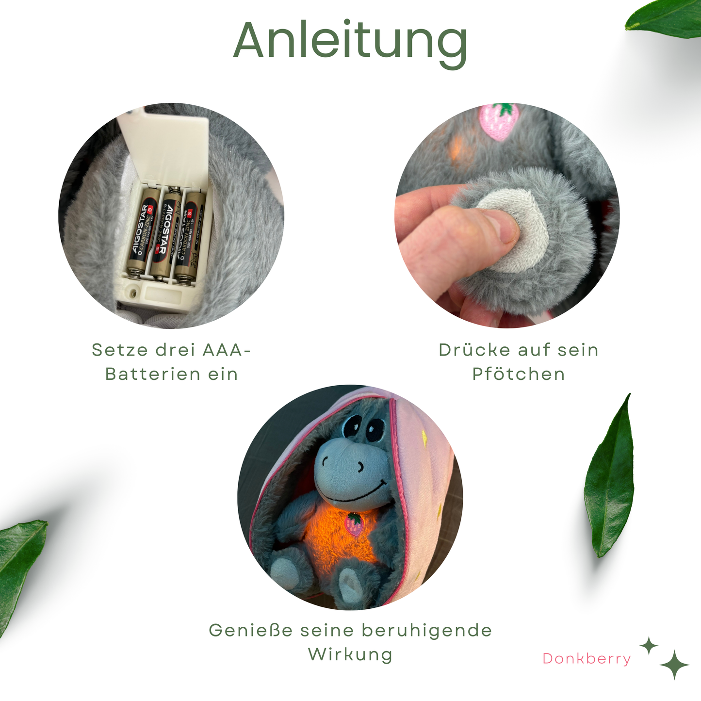 Atmender Esel-Plüsch